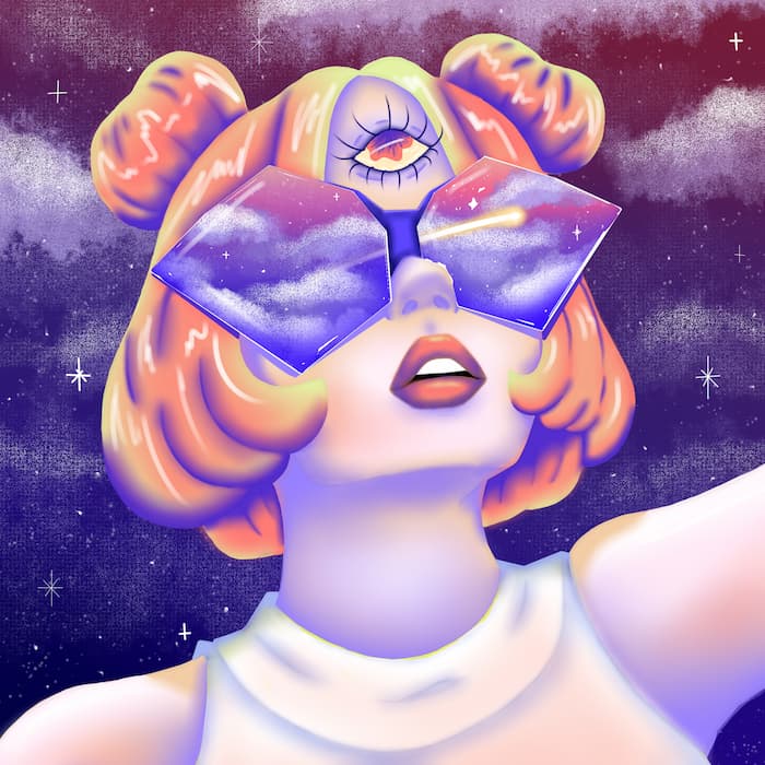 Nell Design ilustradora de fantasía en Granada - Chica cielo